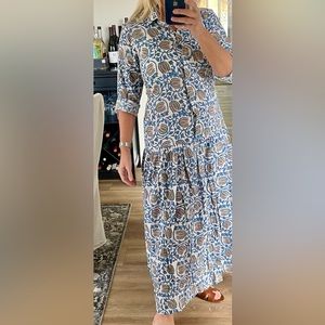Block Print Cotton Shirt Dress